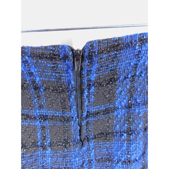SO Goods For Life Skirt Womens 1 Blue Black Plaid Tweed Mini Zip Detail Juniors - Picture 5 of 10